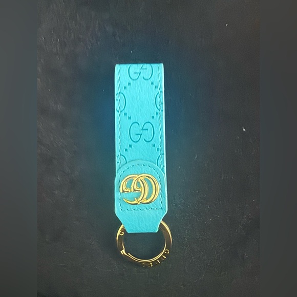 Brand new upcycled Gucci Blue Key Holder with Gold Details